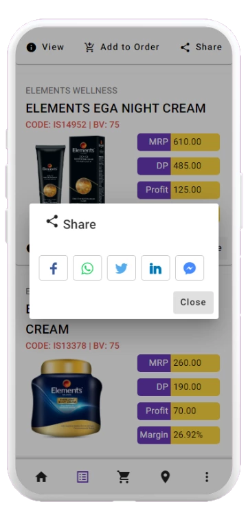 Products share on social media